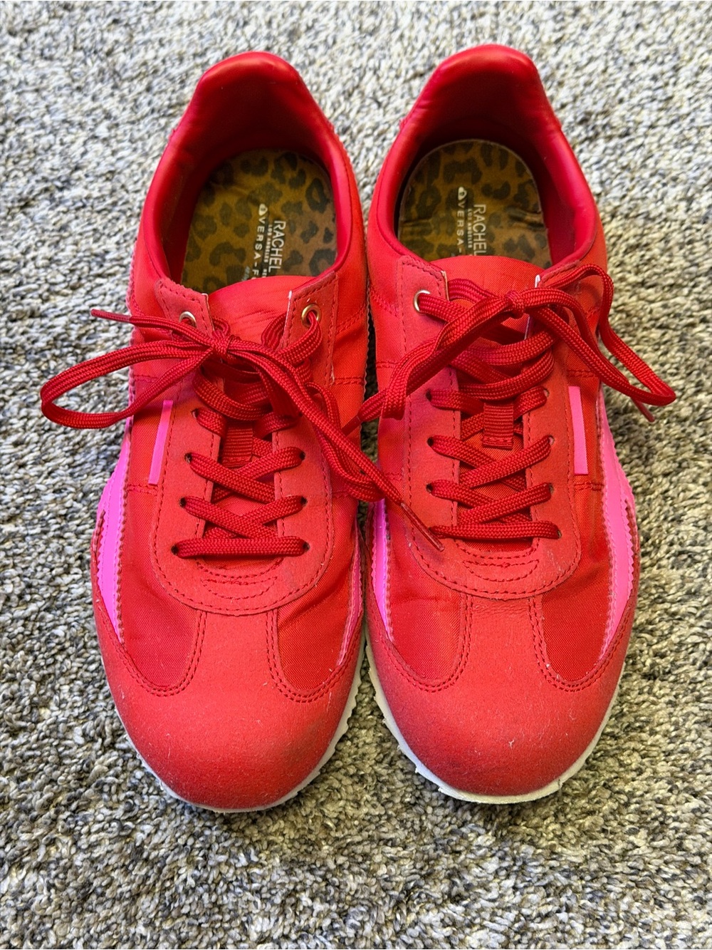 Rachel Zoe Red and Pink Women's Lace-Up Sneakers